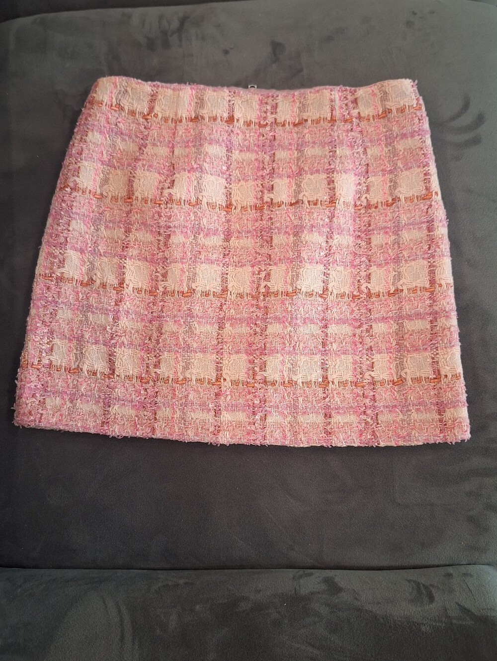 Bardot Pink & Cream Tweed Mini Skirt